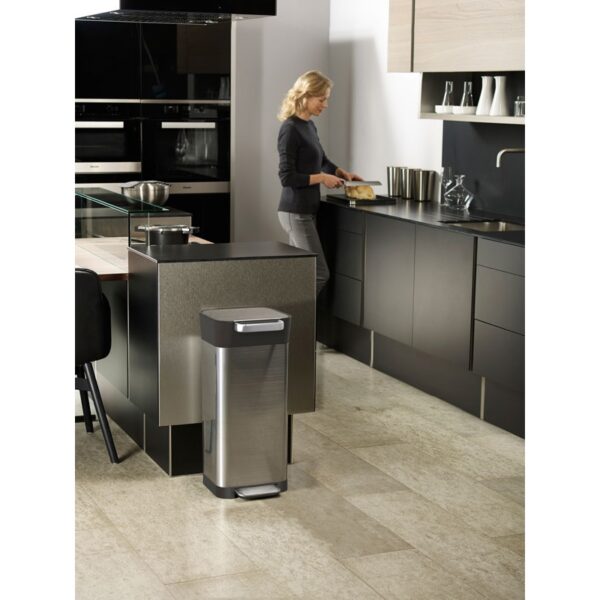 Intelligent Waste Titan Slim 20 liter mat RVS, zwart - VB 300376 - Afbeelding 9