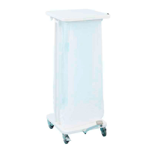 Afvalzakhouder met deksel en voetpedaal 60 liter wit - VB 145193 - Afbeelding 2