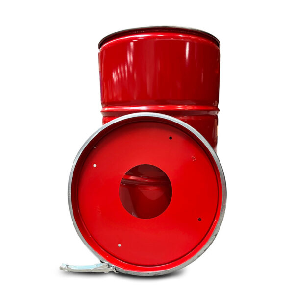 Afvalbak Plastic met inwerpopening 200 liter Rood - VB 649600 - Afbeelding 3