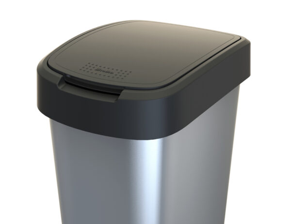 Afvalbak Twist 50 liter zilver, zwart - VB 146489 - Afbeelding 2