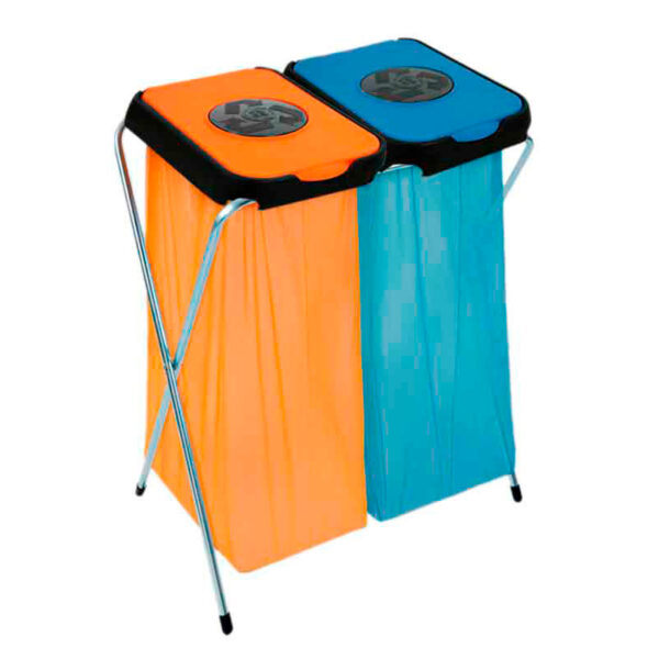 Afvalzakhouder EKOthinks 2 blauw, oranje - VB 211302