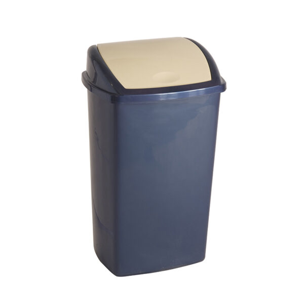 Afvalbak met Swing deksel 50 liter blauw, crème - VB 200917