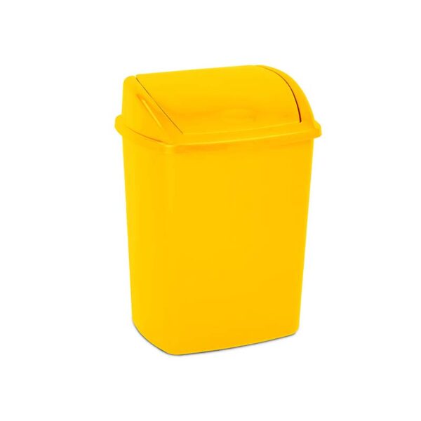 Afvalbak met Swing deksel 15 liter geel - VB 058415