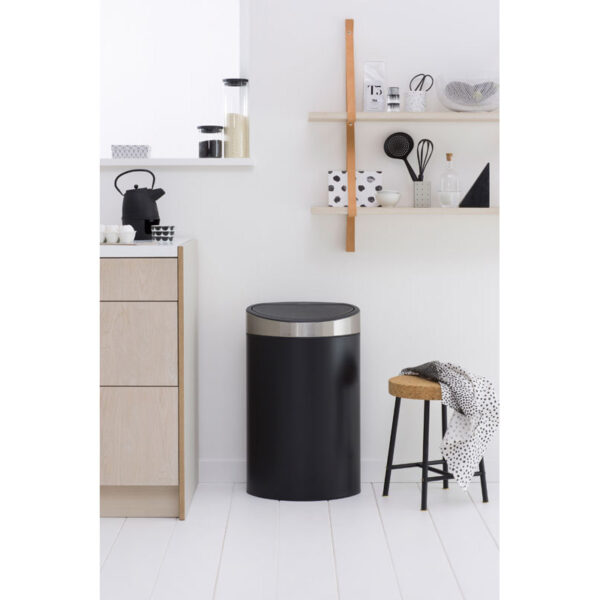 Touch Bin New 40 liter mat zwart, mat RVS - VB 114847 - Afbeelding 5