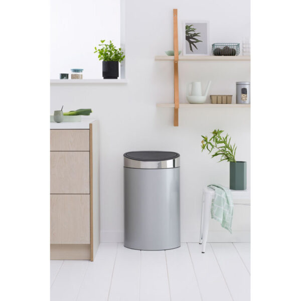 Touch Bin 40 liter metallic grijs - VB 114861 - Afbeelding 5
