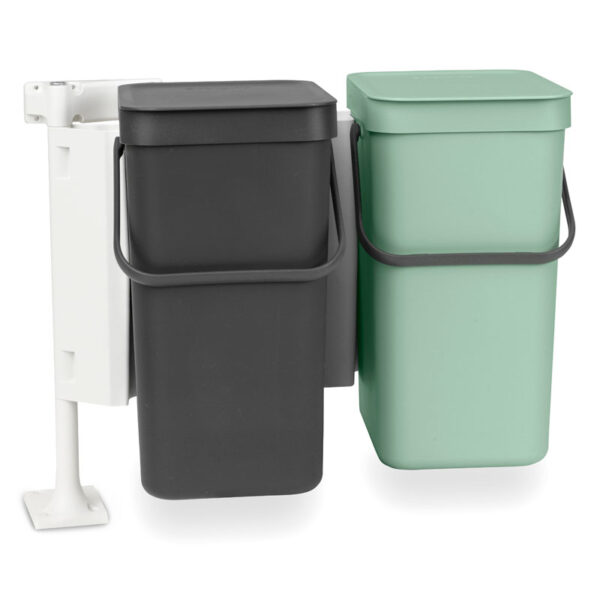 Inbouwafvalemmer Sort & Go 2x12 liter jade, donkergrijs - VB 214448