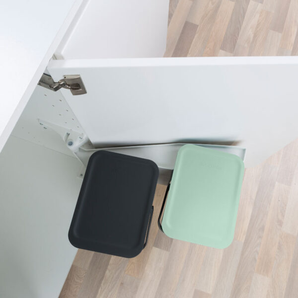 Inbouwafvalemmer Sort & Go 2x12 liter jade, donkergrijs - VB 214448 - Afbeelding 3
