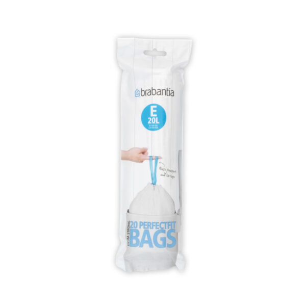 PerfectFit Afvalzak met trekbandsluiting 20 liter (E) wit - VB 245329
