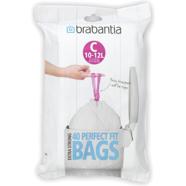 PerfectFit Afvalzak met trekbandsluiting, dispenser pack, 10-12 liter (C) wit - VB 361982