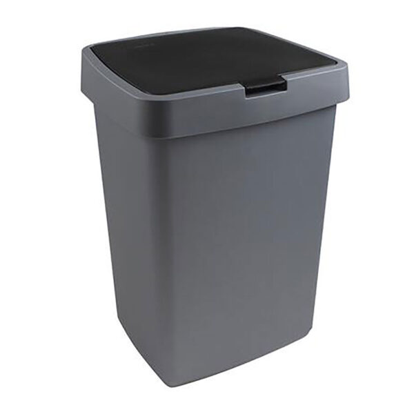 Afvalbak Delta klepdeksel 25 liter grijs, zwart - VB 131200