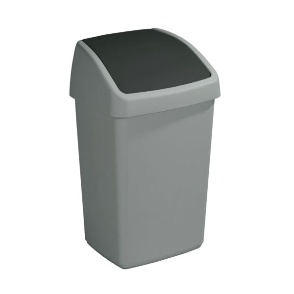 Afvalbak Delta swingdeksel 25 liter grijs, zwart - VB 134119