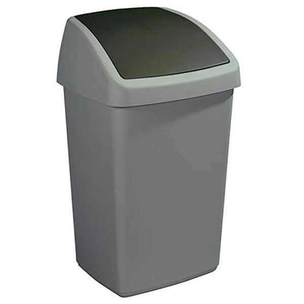 Afvalbak Delta swingdeksel 50 liter grijs, zwart - VB 135130
