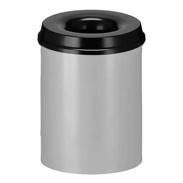 Vlamdovende papierbak 15 liter aluminiumgrijs, zwart - VB 101500