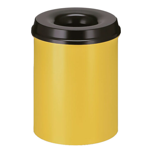 Vlamdovende papierbak 15 liter geel, zwart - VB 101500