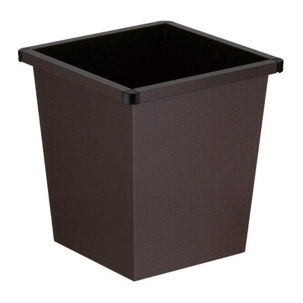 Vierkant tapse papierbak 27 liter zwart - VB 102700