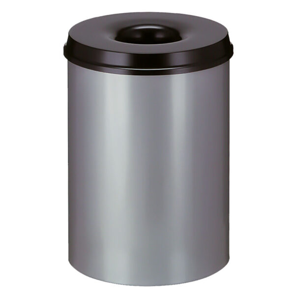 Vlamdovende papierbak 30 liter aluminiumgrijs, zwart - VB 103000
