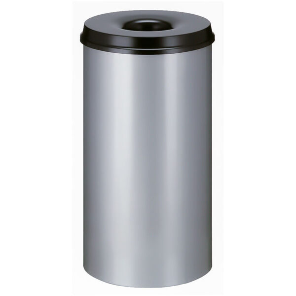 Vlamdovende papierbak 50 liter aluminiumgrijs, zwart - VB 105000