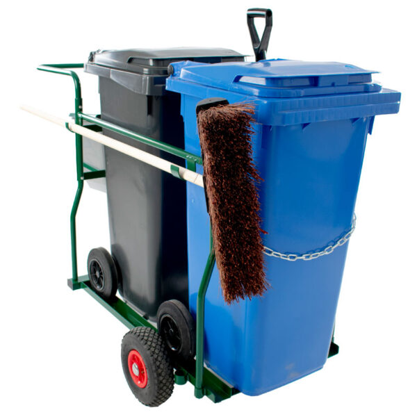 Containerkar compleet met 2x 120 liter container en accessoires groen - VB 950500 - Afbeelding 3