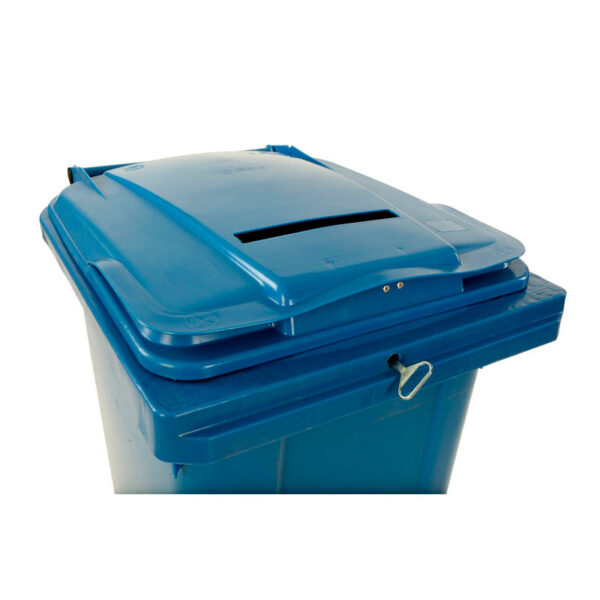 Container met papiergleuf en slot blauw - VB 240400 - Afbeelding 2