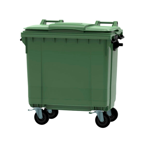 Container 770 liter vlak deksel groen - VB 770900