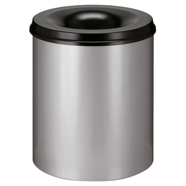 Vlamdovende papierbak 80 liter aluminiumgrijs, zwart - VB 108000