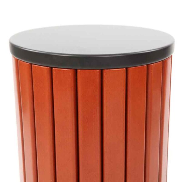 Buitenafvalbak 33 liter houtlook, zwart - VB 789458 - Afbeelding 3