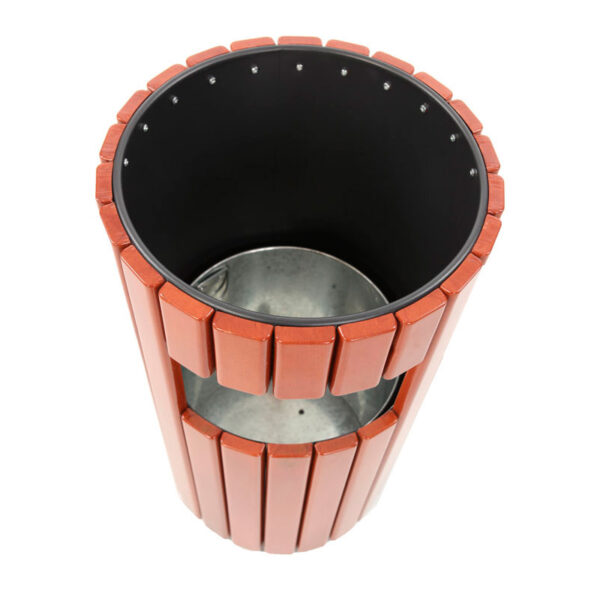 Buitenafvalbak 33 liter houtlook, zwart - VB 789458 - Afbeelding 4