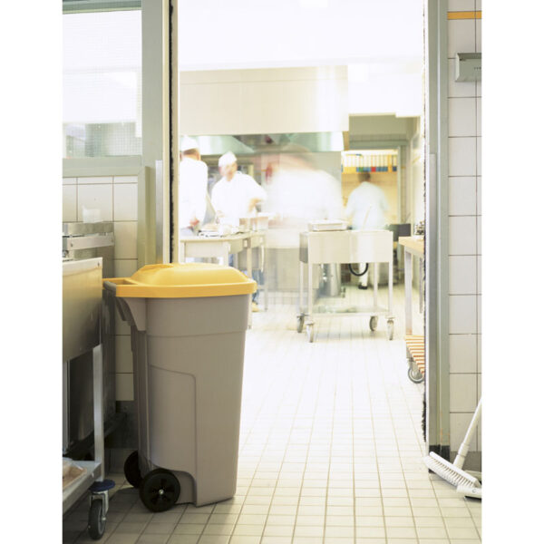 Mobiele container 110 liter beige, geel - VB 002900 - Afbeelding 3