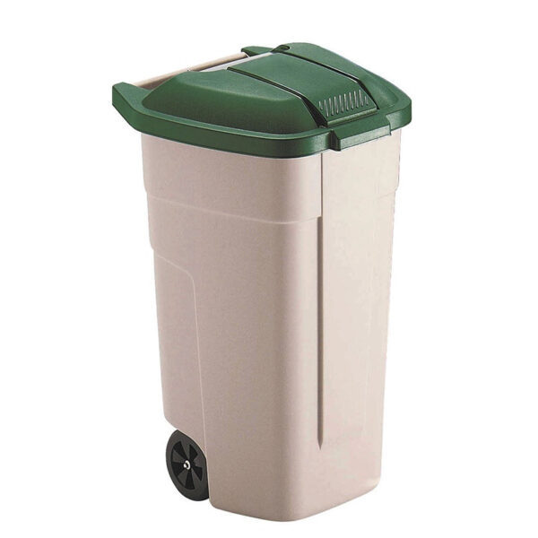 Mobiele container 110 liter beige, groen - VB 002900