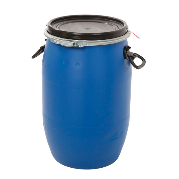 Kunststof ton 60 liter blauw, zwart - VB 205014