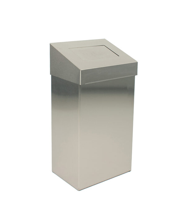 Afvalbak met pushklep 18 liter mat RVS - VB 731008
