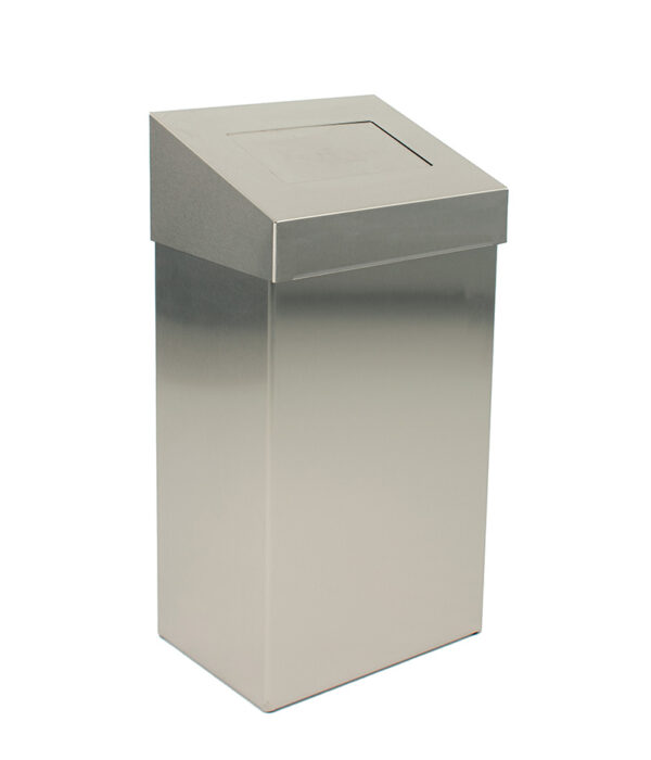 Afvalbak met pushklep 50 liter mat RVS - VB 731016