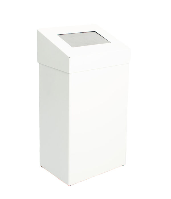 Afvalbak met pushklep 50 liter wit - VB 731032