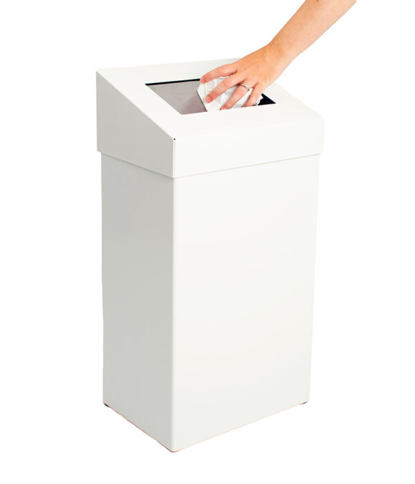 Afvalbak met pushklep 50 liter wit - VB 731032 - Afbeelding 3