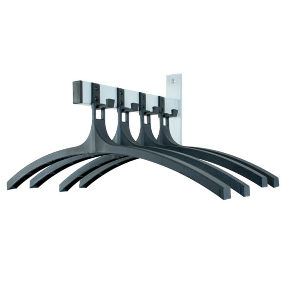 Wandgarderobe HIQ 4 hangers zwart, aluminiumgrijs - VB 034567