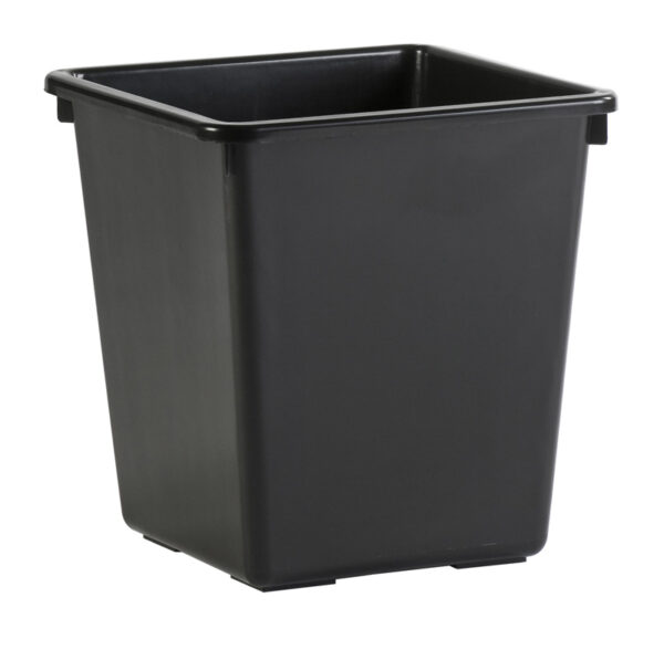 Vierkant tapse papierbak 27 liter zwart - VB 045426