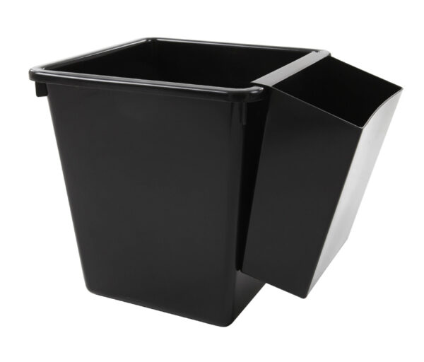 Vierkant tapse papierbak 27 liter zwart - VB 045426 - Afbeelding 2