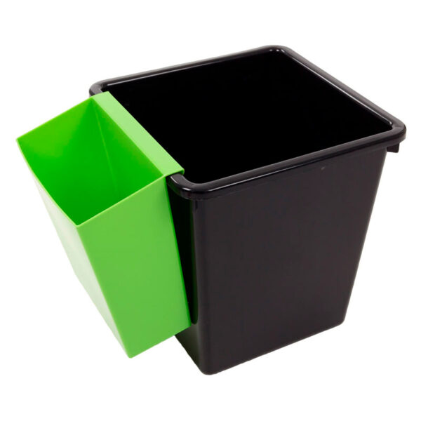 Vierkant tapse papierbak 27 liter zwart - VB 045426 - Afbeelding 5