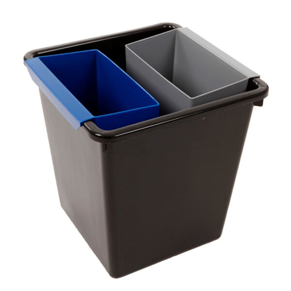 Vierkant tapse papierbak 27 liter zwart - VB 045426 - Afbeelding 6