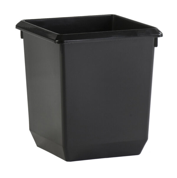 Vierkant tapse papierbak 21 liter zwart - VB 045440
