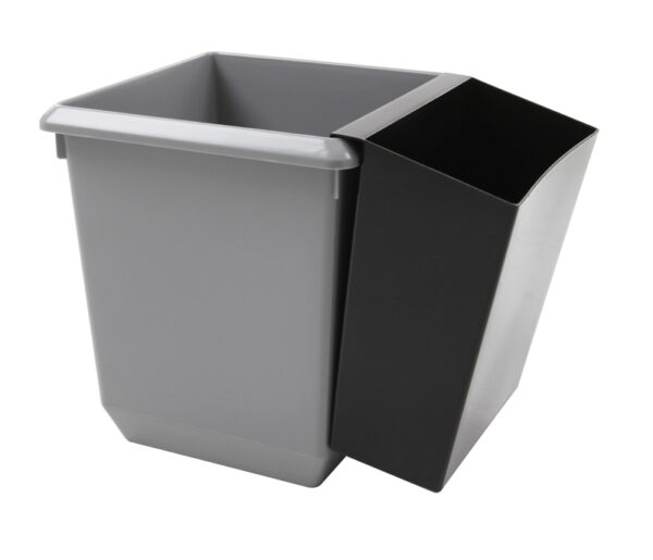 Vierkant tapse papierbak 21 liter grijs - VB 045457 - Afbeelding 2