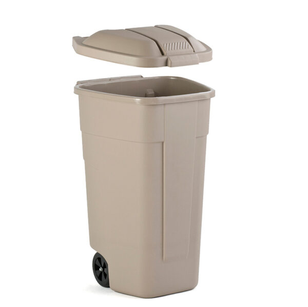 Mobiele container 110 liter beige, beige - VB 002900 - Afbeelding 2