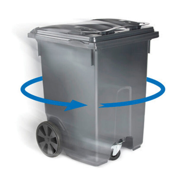 Mini-container 360 liter 3-wiel grijs - VB 400400 - Afbeelding 4