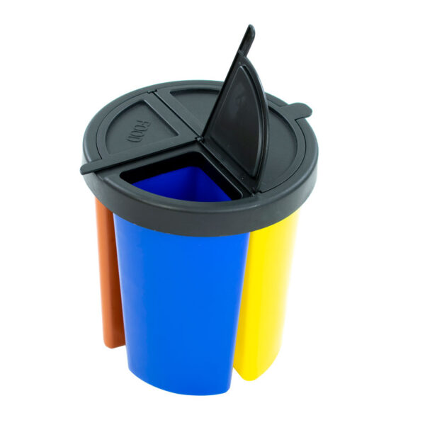 Eco Bin recycling set zwart, geel, bruin, blauw - VB 049615 - Afbeelding 3