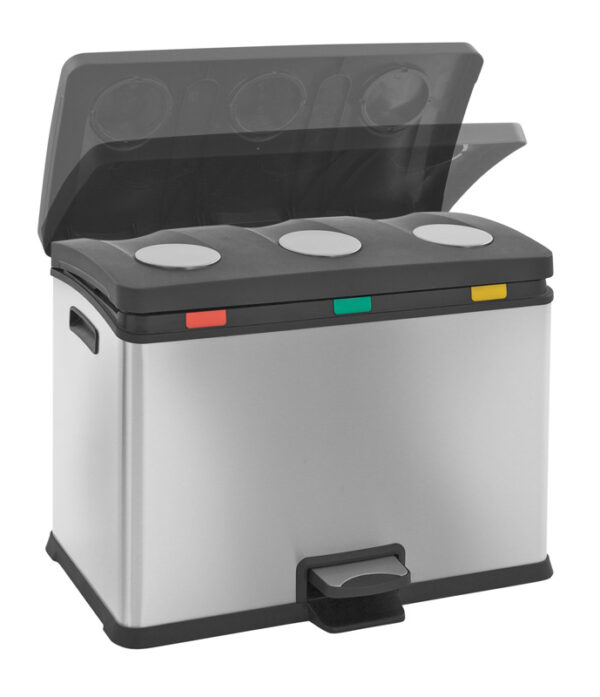 Rejoice recycling pedaalemmer 12+12+12 liter mat RVS - VB 922836 - Afbeelding 2