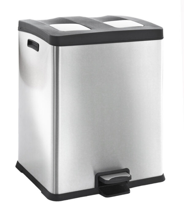 Rejoice recycling pedaalemmer 30+30 liter mat RVS - VB 923860