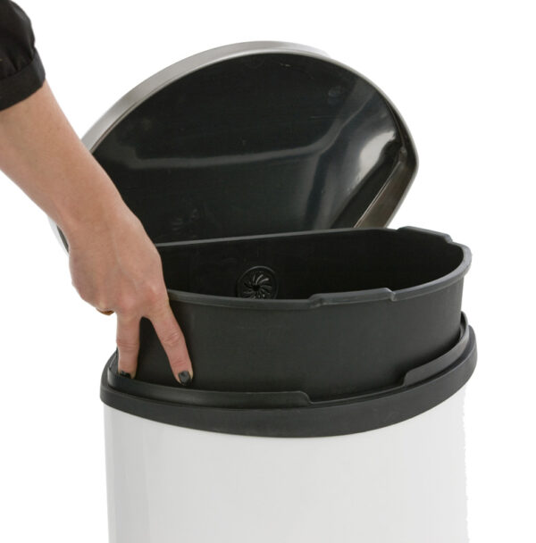 Shell Bin pedaalemmer 30 liter wit, mat RVS - VB 921830 - Afbeelding 2