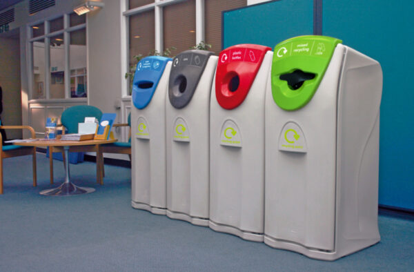 Maxi Envirobin met papieropening 140 liter grijs, blauw - VB 063963 - Afbeelding 3