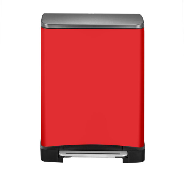 E-Cube recycling pedaalemmer 28+18 liter rood, mat RVS - VB 926846 - Afbeelding 3