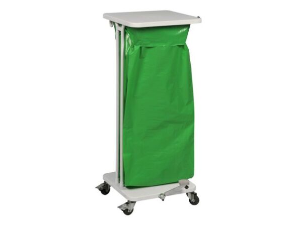 Afvalzakhouder met deksel en voetpedaal 120 liter wit - VB 183432